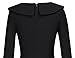 MUXXN Women's Round Neck Pleated Slim Hosewife Wiggle Dress (Black S)