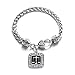 Scale of Justice Lawyer, Judge & Law Student Charm Classic Silver Plated Square Crystal Bracelet