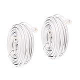Uvital 33 Feet Telephone Landline Extension Cord Cable Line Wire with Standard RJ-11 6P4C Plugs(White 10M,2Pack)