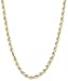 Floreo 10k Yellow Gold 2mm Hollow Rope Chain Necklace with Lobster Claw Clasp for Women and Men, 20 Inch