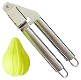 Garlic Press and Peeler Best Set. Stainless Steel Kitchen Minced Garlic Cloves Crusher + Silicone Peeler / Fruit Squeezer Utensils Cooking Tools