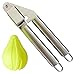 Garlic Press and Peeler Best Set. Stainless Steel Kitchen Minced Garlic Cloves Crusher + Silicone Peeler / Fruit Squeezer Utensils Cooking Tools