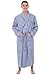 Alexander Del Rossa Mens Lightweight Cotton Robe, XL Light and Dark Blue Striped (A0715R62X)