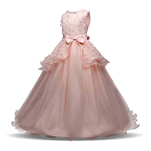 Baby Girl Sleeveless Flower Rose Dress Skirt,Charberry Bridesmaid Pageant Gown Birthday Party Wedding Dress