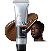 AKARY Hydrating Men BB Cream SPF 15 PA++, Full-Coverage Foundation&amp;Concealer, Mens Face Moisturizer Cream Evens Skin Tone, Oil Control and Cover Flaws, Natural Finish for All Skin Types, Chocolate 420