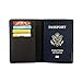 Genuine Leather Passport Holder Travel Wallet RFID Passport Cover Case for Women Men (Black)