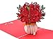 PopLife® Red Roses 3D Pop Up Valentine's Day Card - Happy Anniversary for Her, Bouquet Valentine's Day Card, Happy Birthday, Engagement - for Mom, Daughter, Wife, Fiancé, Girlfriend