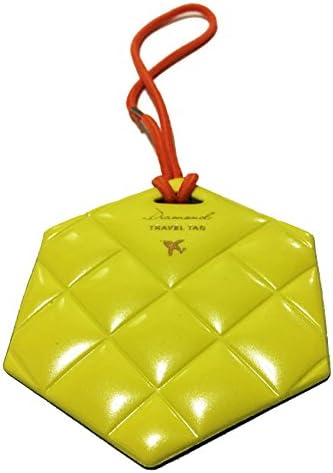 Travel Luggage Tag - Quilted Diamond PVC Design - Baggage Bag Tags - Id Name Card (Standard, Lime Green)