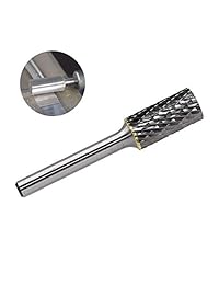 yufutol SA-5 carburo de tungsteno Burr forma de cilindro doble corte Rotary Burr archivo cortador de cortador de (1 2" de diámetro x 1" de longitud) con vástago de 1 4" de diámetro, paquete de 1