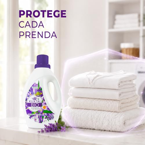KUXTAL Detergente Líquido para Ropa, Fórmula con Ingredientes Naturales, Para Lavadora y Lavado a Mano, Apto para Piel Sensible, Aroma Floral, Biodegradable OECD 301-A, 2 Piezas