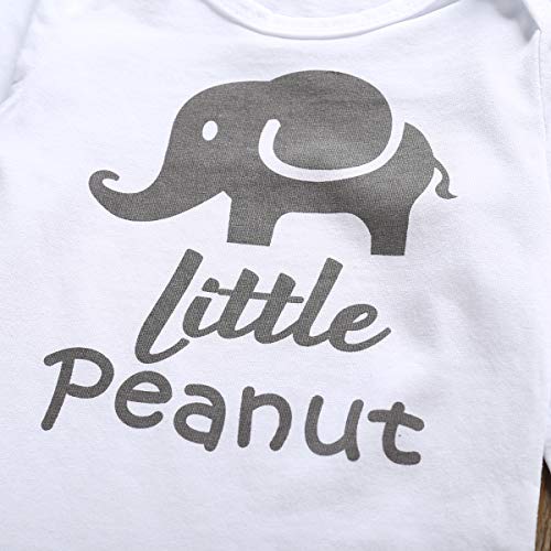 Newborn Baby Boy Girl Little Peanut Outfit Elephants Onesie Romper