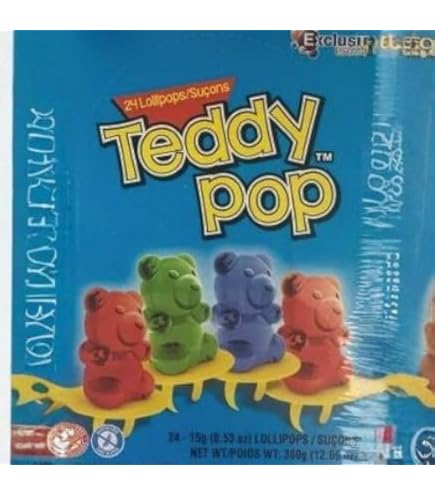 Teddy Pop and Friends Lollipops - Bubble Gum, Cotton Candy