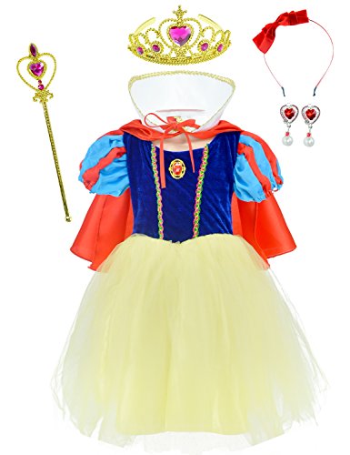 Princess Snow White Costume For Girls Dress Up With Accessories(120cm)