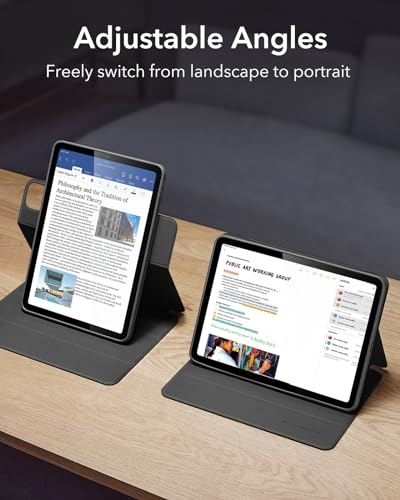 ESR for iPad Air 11 Inch Case M3/M2 (2025/2024), iPad Air 5th/4th Gen Case (2022/2020) 10.9 Inch with Pencil Holder, Removable Magnetic Cover, Vertical Stand, Rebound 360 Series, Black