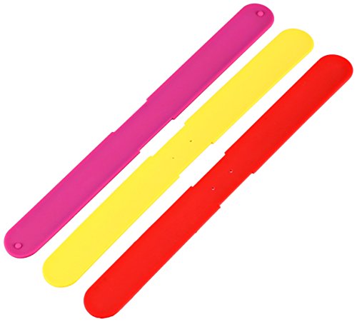 TKOORLOGI TK611X3 Rubber Slap Watch Bracelets Red Fuschia Yellow