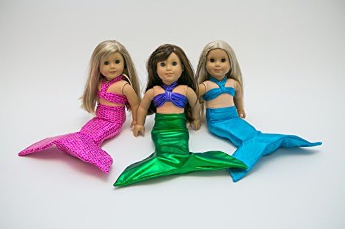 Turquoise Mermaid Outfit for 18" Large Doll - includes Mermaid Tail &amp; Top - Doll not included
