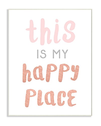 The Kids Room by Stupell This is My Happy Place Copper Typography Wall Plaque A…
