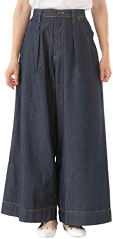 [ハッピー ホヌ] デニム ワイド パンツ ボトムス ロング 大きいサイズ レディース M ～ 4L