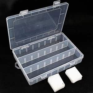 Caja de almacenamiento portátil de 24 rejillas ajustables para joyas