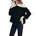 WLLW Women Chiffon Off Shoulder Long Sleeve Halter Neck Shirt Blouse Tops. Black, Small
