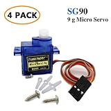MakerDoIt 4pcs Micro Arduino Servo Motor SG90, for Robot Arm/Hand/Walking/Servo Door Lock, Control with Arduino, by