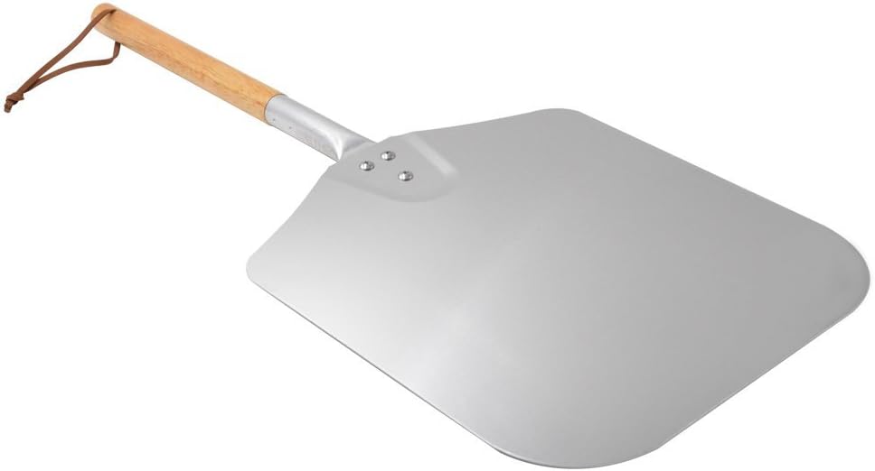 Onlyfire Large Aluminum Pizza Peel, with Wooden Handle, 13.5" x 16" for