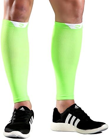 Calf Compression Sleeve - Shin Splints &amp; Calves Pain Relief - Leg Compression Sleeves for Women Men - Support Socks for Running Cycling Basketball Baseball Tennis - Helps Recovery Faster Volt