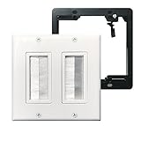 Brush Wall Plate Double 2Gang with Low Voltage Mounting Bracket,Yomyrayhu,Cable Entry Access Strap Pass Through Insert for Wires Works great with Audio/Vedio,HDMI,Home Theater and More