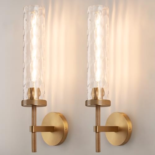 Vookea Knurled Brass Wall Sconce
