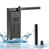 Hygger Internal Filter, Aquarium Filter 110GPH 7W Adjustable Water Flow Fish Turtle in-Tank Filter for 2-10 Gallon with 2 Spray Bar Filter Sponge Activated Carbon