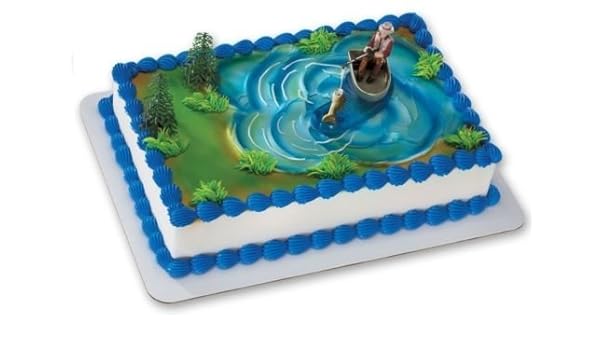 Amazon Com Cakedrake Fisherman Fishing Boat Pole Grooms Cake