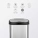 NINESTARS DZT-12-13 Automatic Touchless Infrared Motion Sensor Trash Can, 3 Gal 12L, (Oval, Black/Silver Lid)