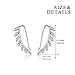POPLYKE Sterling Silver Ear Climber Crawler Earrings Leaf Earrings for Women,Ear Cuff Earrings with Cubic Zirconia(Silver)