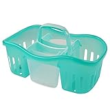2-in-1 Interlocking Shower Caddy in Aqua