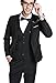 MOGU Mens Slim Fit 3 Piece Suit Blazer Jacket Pants and Vest Set