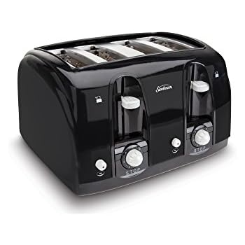 Sunbeam Wide Slot 4-Slice Toaster, Black (003911-100-000)