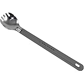 Valtcan Titanium Spork Long Handle Polished Bowl 9 inch 230mm Camping Backpacking Essential Utensil