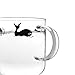 ELITEA Glass Mug with Handle Clear Cute Coffee Mugs Tea Cup with Whale Print 12.2oz