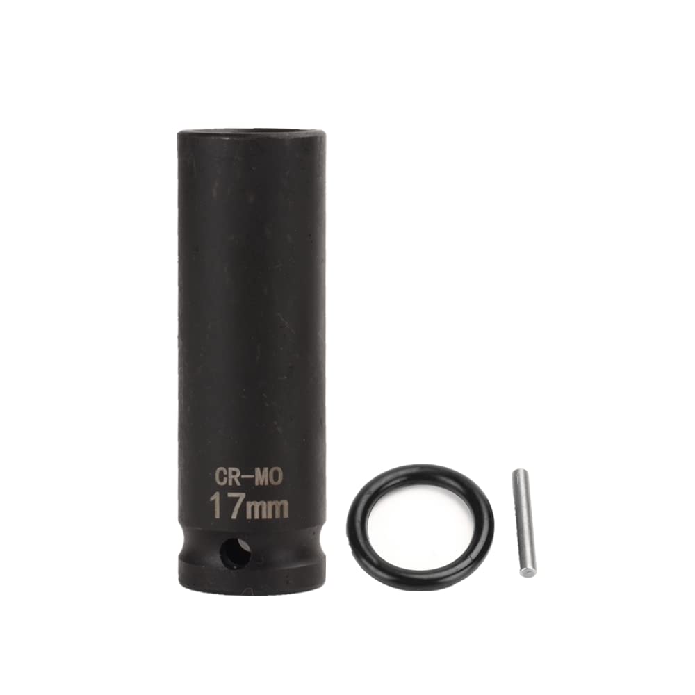 FLZOSPER 1/2 Inch Drive x 17 mm Deep 6-Point Impact Socket，CR-MO