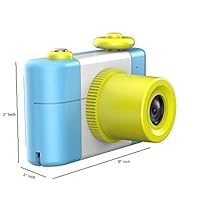 Small Kids Digital Screen Camera 1080p Video and Pictures Durable for Kids Toddlers Rechargeable Camcorder + 8GB Memory Card + Charger + Stickers (Blue)
