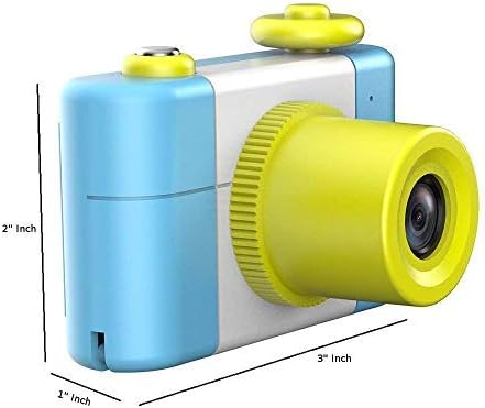 Small Kids Digital Screen Camera 1080p Video and Pictures Durable for Kids Toddlers Rechargeable Camcorder + 8GB Memory Card + Charger + Stickers (Blue)