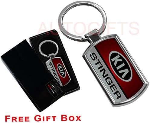 Cargifts KIA STINGER CAR KEYRING KEY CHAIN RING FOB CHROME METAL NEW