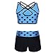 MSemis Girls' Kids 2-Piece Sport Dance Outfit Crop Top with Booty Shorts Gymnastics Leotard Dancing Swimwear