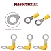 Hilitchi 100Pcs 12-10AWG Insulated Terminals Ring Electrical Wire Crimp Connectors (Yellow - M8) (Yellow - M8)