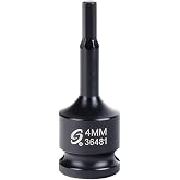 SUNEX Tools 3/8 in. Drive 4mm 6-Point Hex Bit Impact Socket, CR-MO Steel, Model 36481