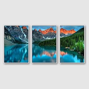 Framed Canvas Wall Art for Living Room, Bedroom Beautiful Nature Norway Landscape Canvas Prints for Modern Home Decoration Ready to Hang - 16"x24"x3 Panels