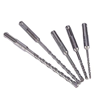 Docooler 5pcs/set 2 Pits 2 Slots SDS Shank Electric Hammer Drill Bit Set SDS PLUS Rotary Hammer Impact Drill Bit Concrete Masonry Drill 4mm 5mm 6mm 6mm 8mm