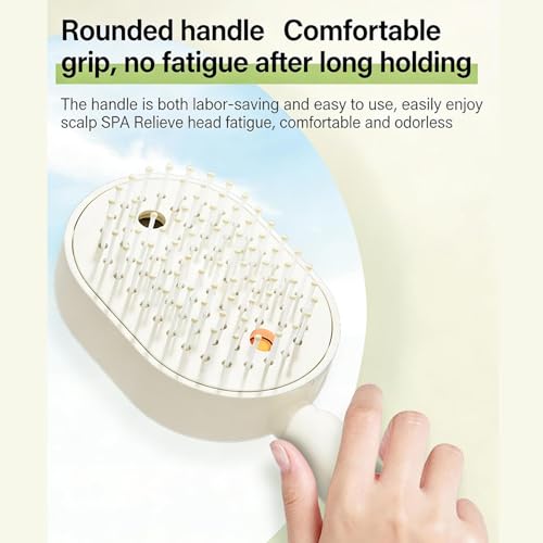 Electric Steam Brush for Hair, Detangling Steam Brushes with Oil, 2-in-1 Misting Hair Brush with Water Spray, Reduce Frizz, Nourishes Hairs, Anti-Static
