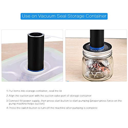 The perseids Portable Automatic Vacuum Pump for Storage Bags, Mini USB Electric Vacuum Pump Sealer Machine with Storage Bag for Clothes Food Travel Household Space Saver - Thumbnail 4
