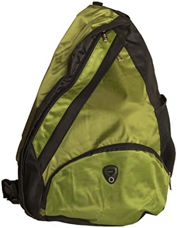 The Tear Drop Sling Bag Backpack Multipurpose Daypack Triangle Rucksack School Handbag Earphone Portal (Green)